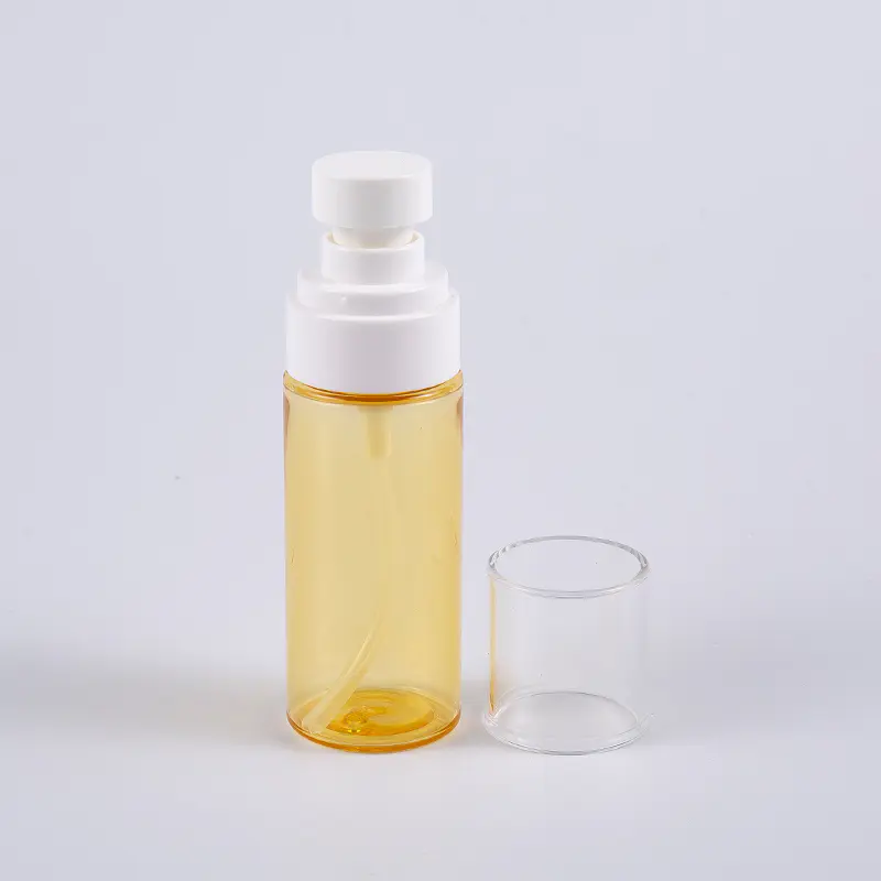 Halvtransparent färg rund form 50 ml PETG tjockvägg lotionflaska med plastsprutpump Halvtransparent färg rund form 50 ml PETG tjockvägg lotionflaska med plastsprutpump