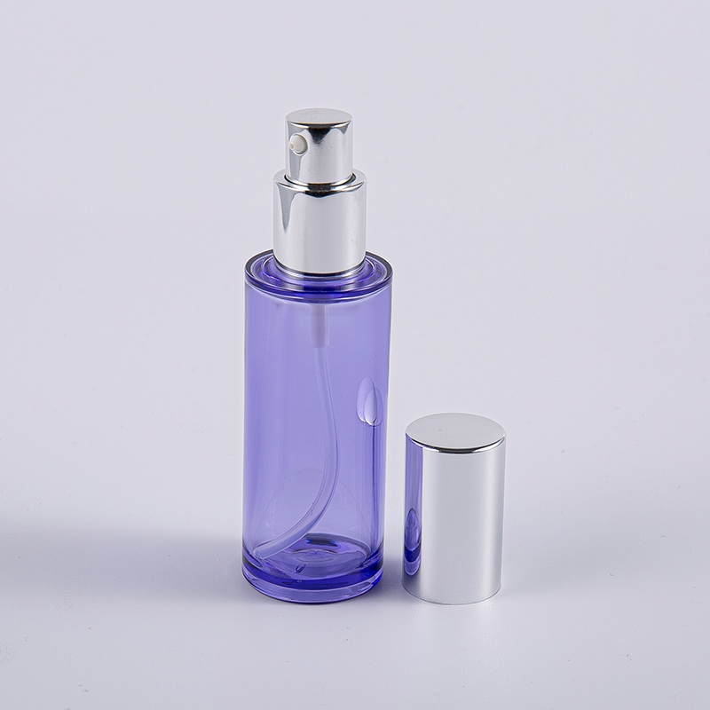 Högkvalitativ 35 ml rund lotionflaska med aluminiumpump Resanvändning
