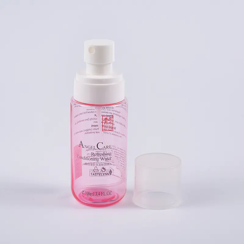100 ml transparenta rosa färgtonerflaskor för ansiktet