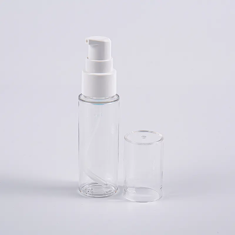 Olika färger Rund form 30ml PETG Lotionflaska med pump Resanvändning Olika färger Rund form 30ml PETG Lotionflaska med pump Resanvändning