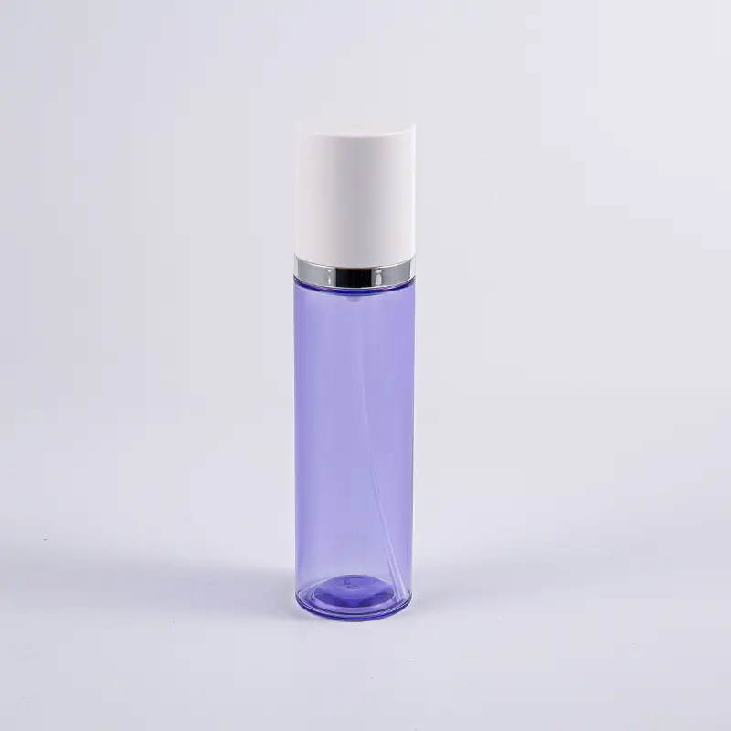 Lila färg 35 ml rund serumlotionflaska med aluminiumpump