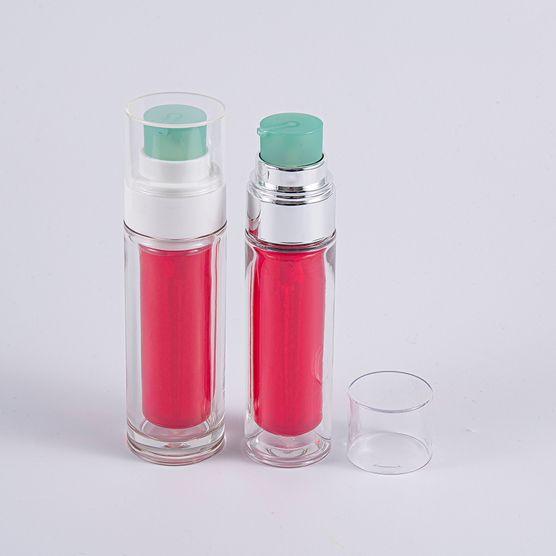 Klar PETG-flaska med flerlagers kompositinnerpåse 30 ml 50 ml vakuumflaska med pump