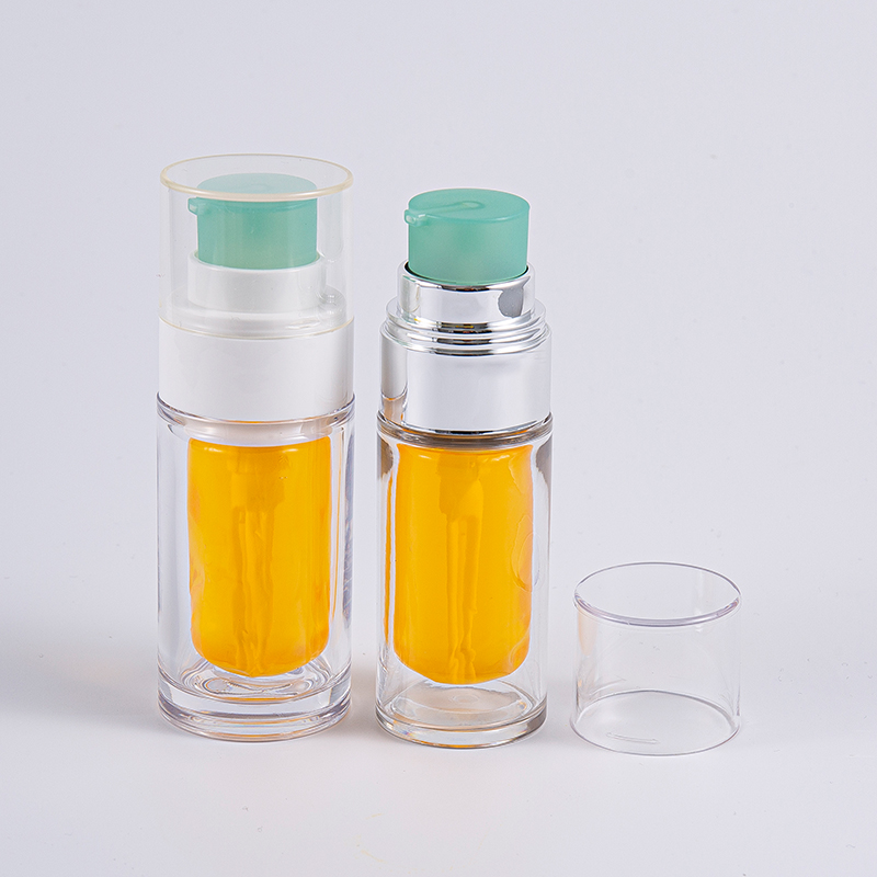 Klar PETG-flaska med flerlagers kompositinnerpåse 30 ml 50 ml vakuumflaska med pump