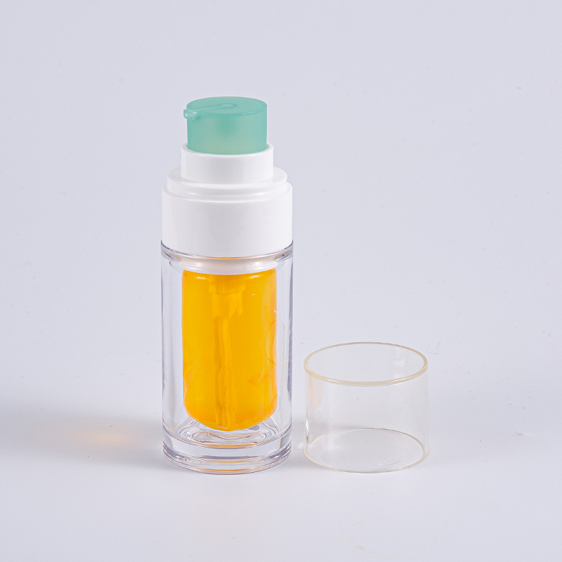 Klar PETG-flaska med flerlagers kompositinnerpåse 30 ml 50 ml vakuumflaska med pump