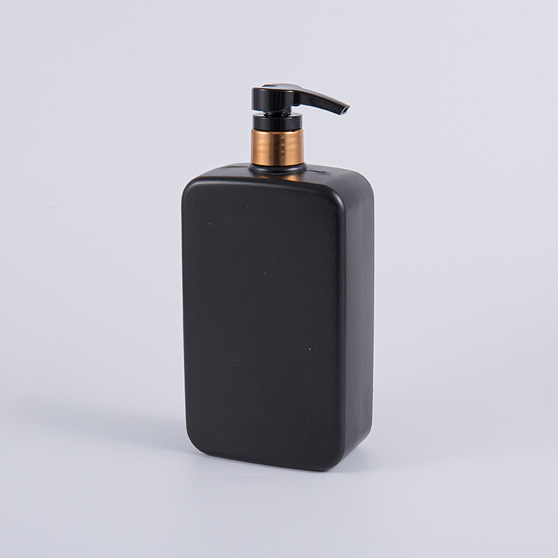 Solid Black Color Square 1000ml PE Schampo Pump rengöringsflaska Solid Black Color Square 1000ml PE Schampo Pump rengöringsflaska