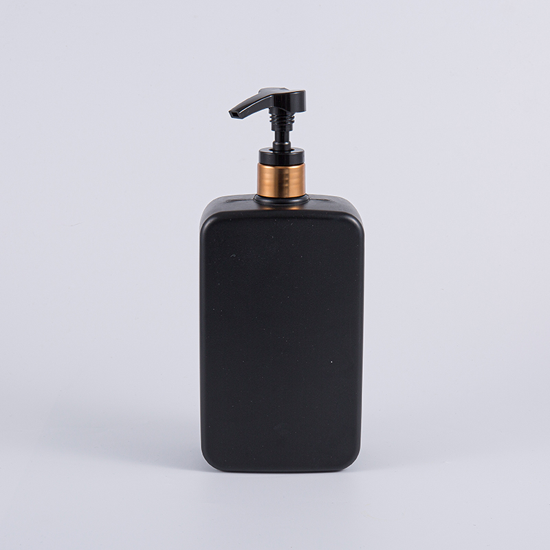 Solid Black Color Square 1000ml PE Schampo Pump rengöringsflaska Solid Black Color Square 1000ml PE Schampo Pump rengöringsflaska