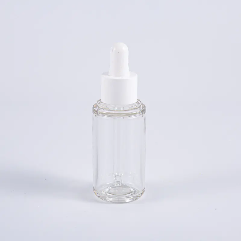 Högkvalitativ 35 ml rund lotionflaska med aluminiumpump Resanvändning